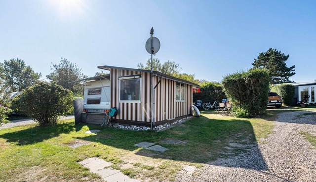 Caravan with Fixed Awning, Sea View, Shared Pool, and Wi-Fi in Fehmarn