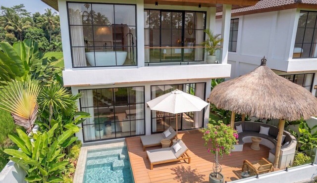 Tropical 2BR in Ubud's Ricefields w Pool & Garden in Tegallalang