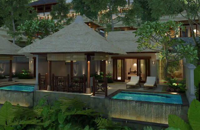 Luxury Villa near Ubud with private infinity pool and a lounging pavilion in Tegallalang
