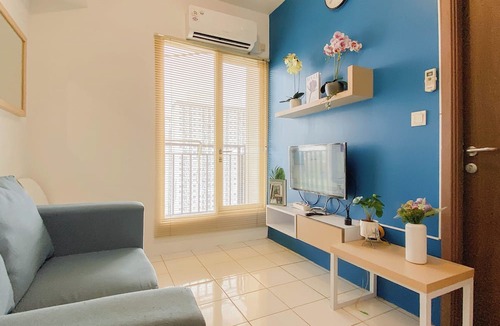 Pancawati Apartment | Cozy With Blue Accent 2Br At Podomoro Golf View Apartment